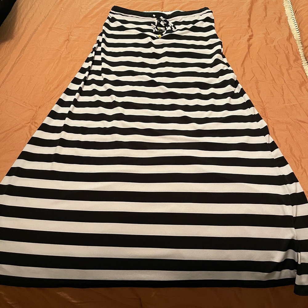 Michael kors long striped skirt